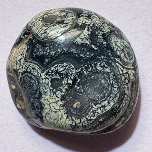 Absolutely breaking Vintage tumbled piece of Blue and white onyx. Rare rare rare